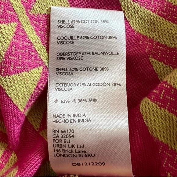 Anthropologie Maeve Dominique Ruffled Tunic Dress Pink Combo Size S NEW - Picture 13 of 15